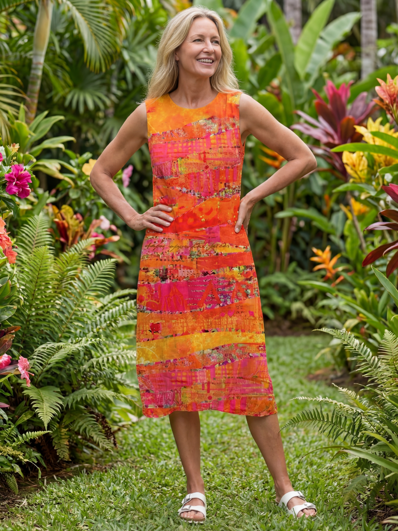 Leilani | Midi Robe avec Motif Peint