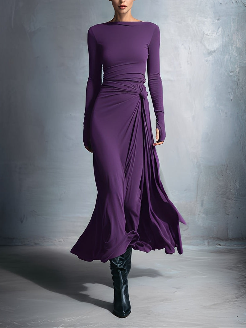 Alba - Vestido Maxi con Nudo Lateral