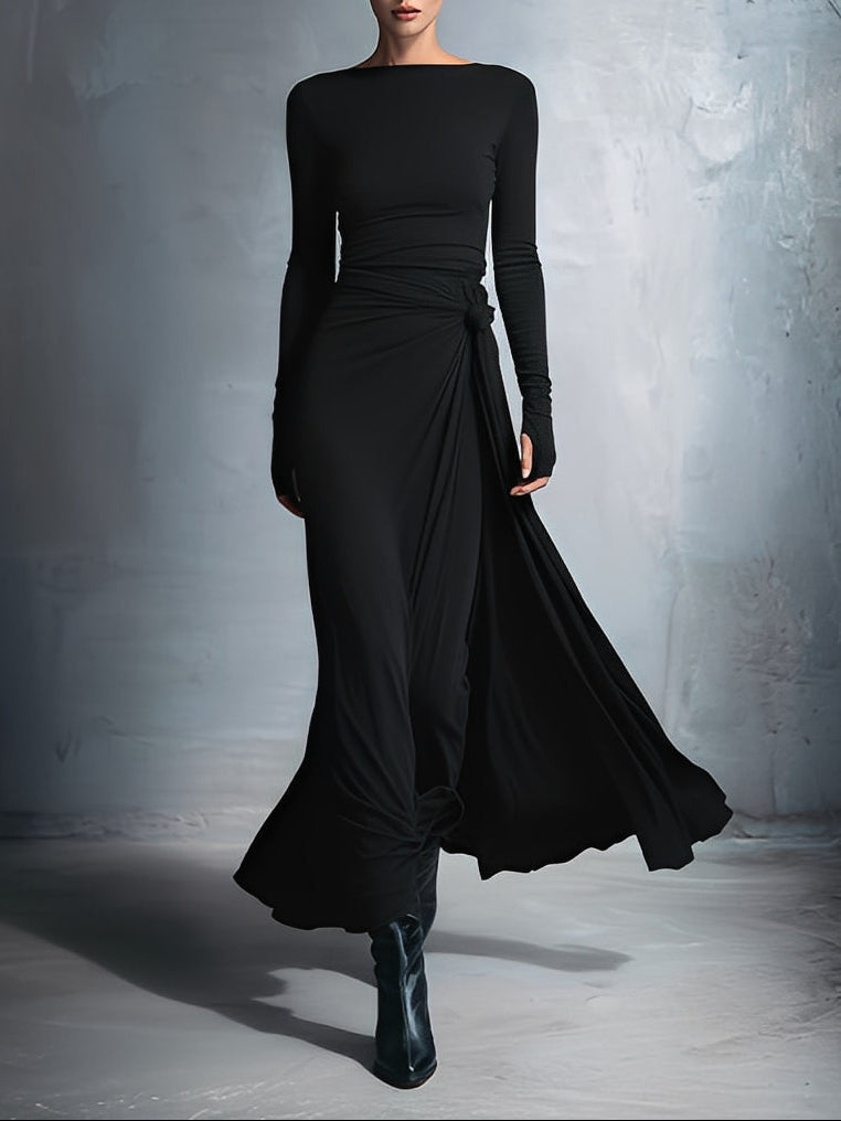 Alba - Vestido Maxi con Nudo Lateral