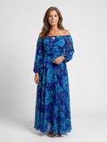 Aspen | Vestido Maxi Floral de Hombros al Descubierto