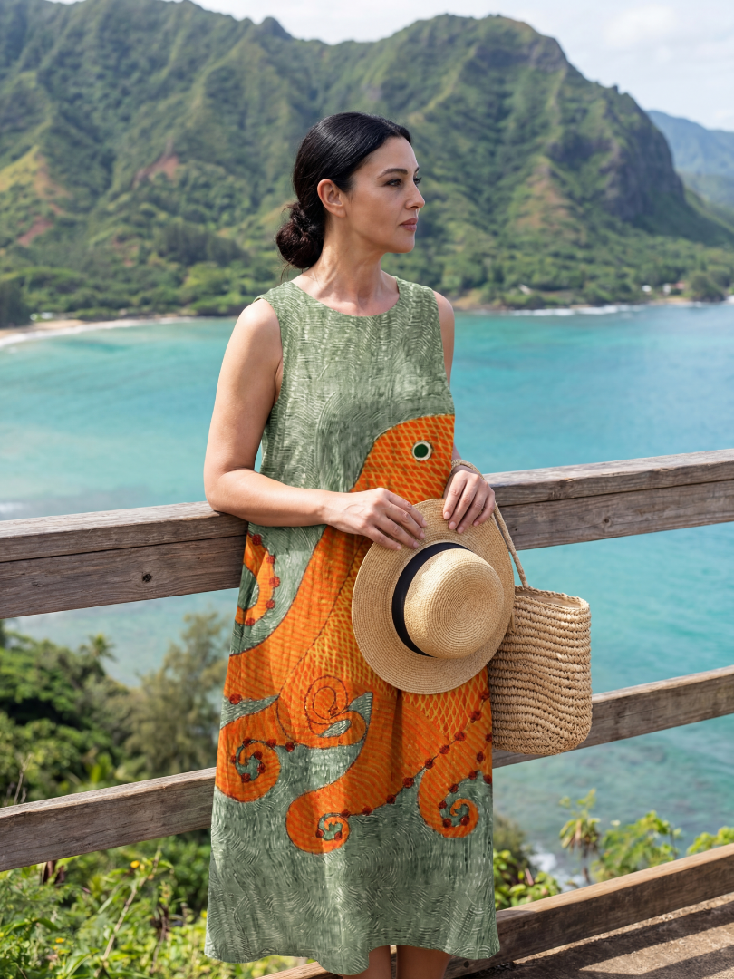 Ronan | Midi Dress Ocean Wave