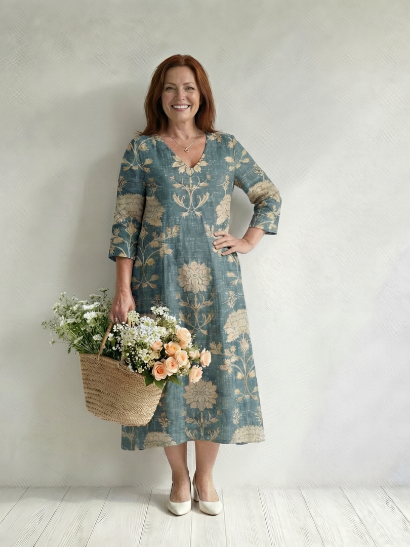 Skye | Vestido Midi Floral con Silueta Suave