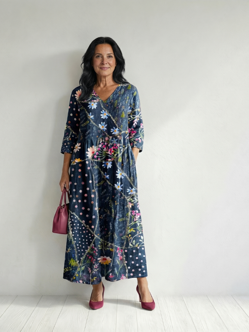 Zane | Vestido Midi Floral de Encuentro Cómodo