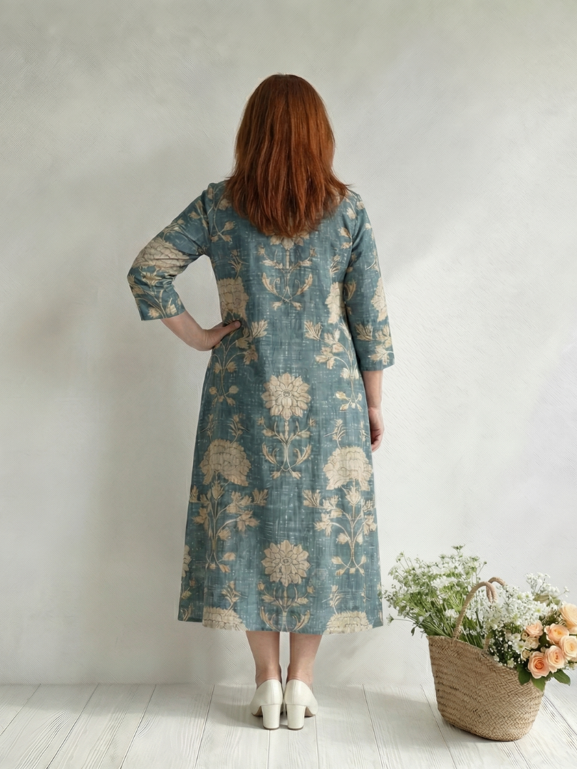 Skye | Vestido Midi Floral con Silueta Suave