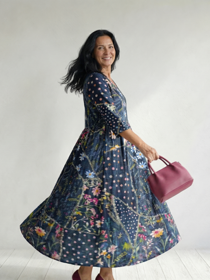 Zane | Vestido Midi Floral de Encuentro Cómodo