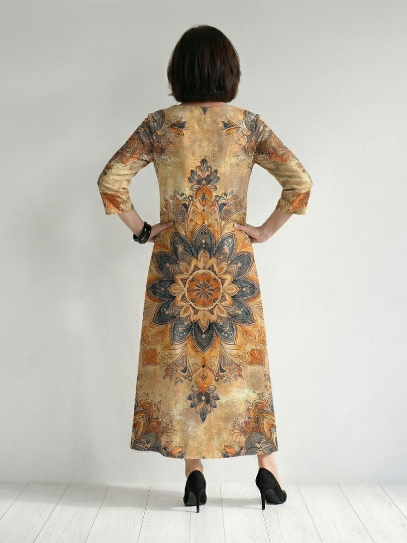 Damon | Suave Vestido Midi con Estampado Floral