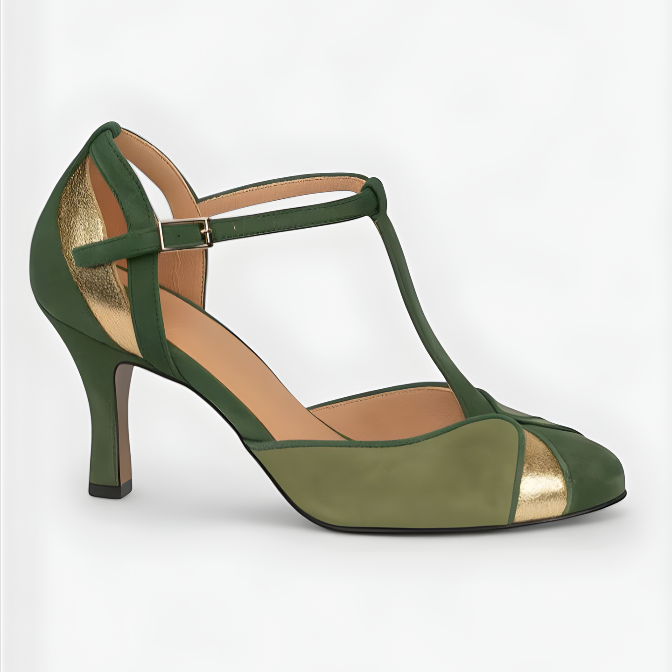 Sandalias Verde Vintage con Toque de Elegancia
