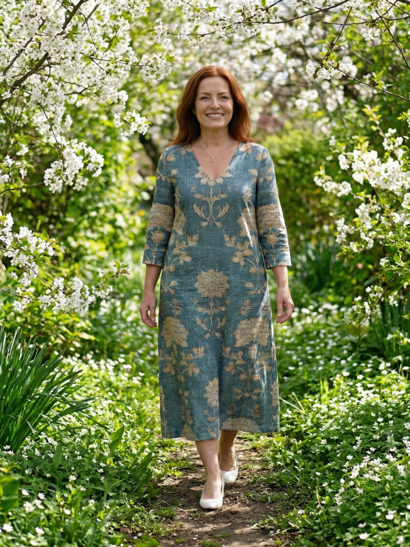 Skye | Vestido Midi Floral con Silueta Suave