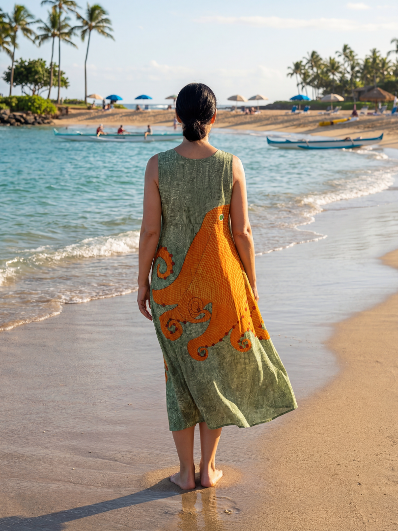 Ronan | Midi Dress Ocean Wave