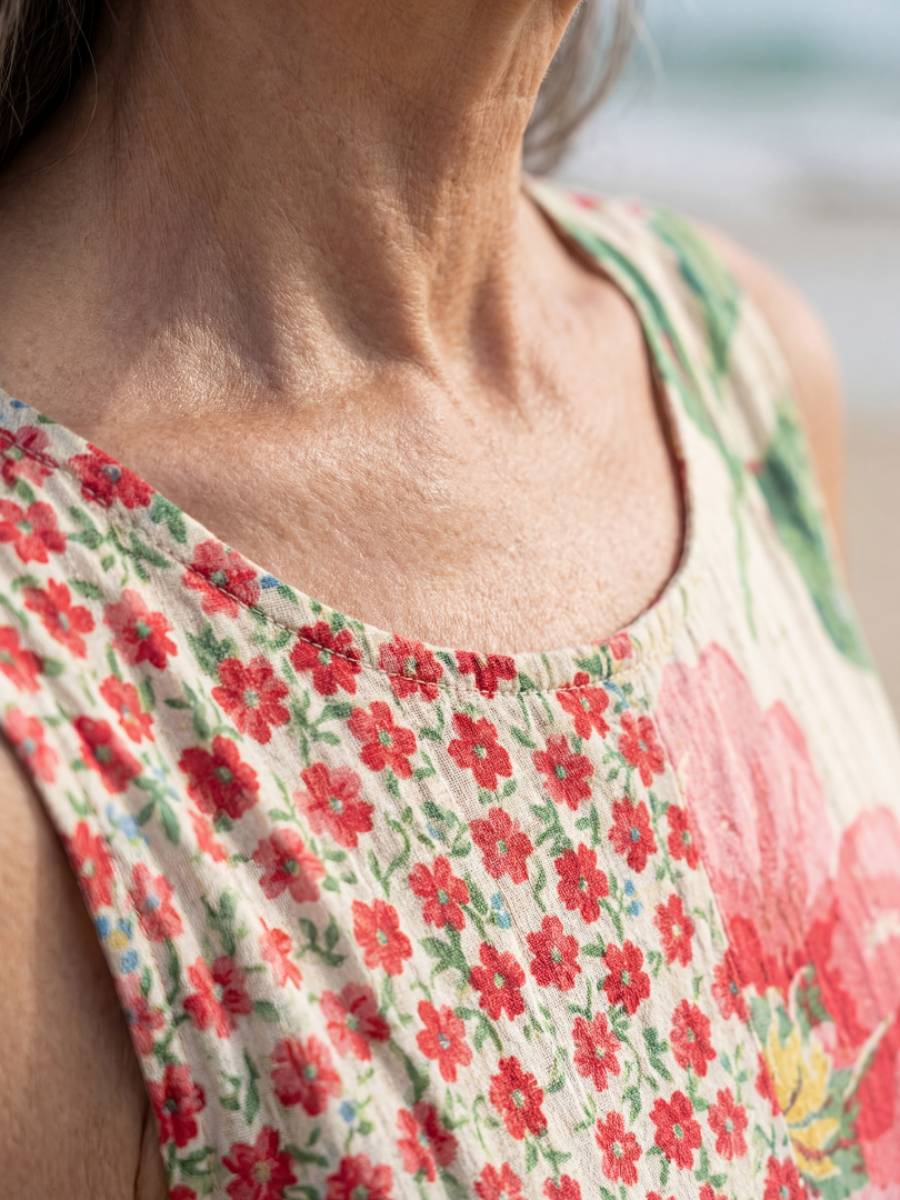 Kira | Robe Midi à Motif Floral Côtier