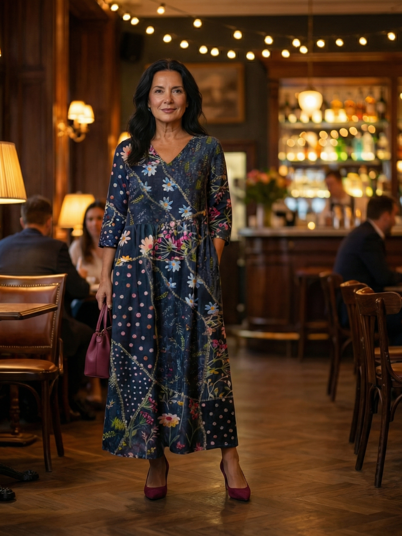 Zane | Vestido Midi Floral de Encuentro Cómodo