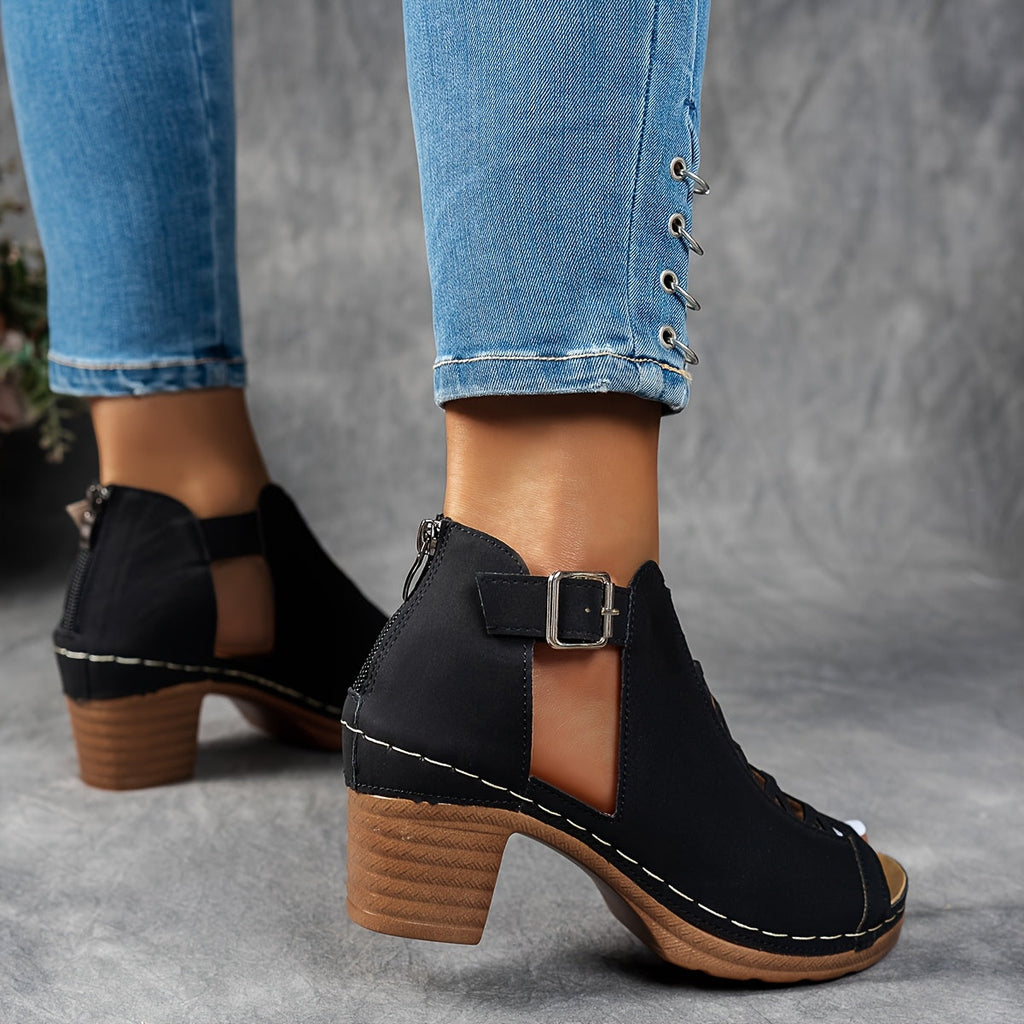 Selin | Sandalias de Tacón Trenzado