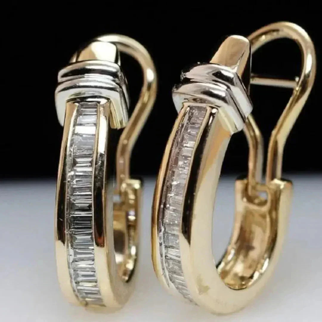 Pendientes vintage en oro con diamantes