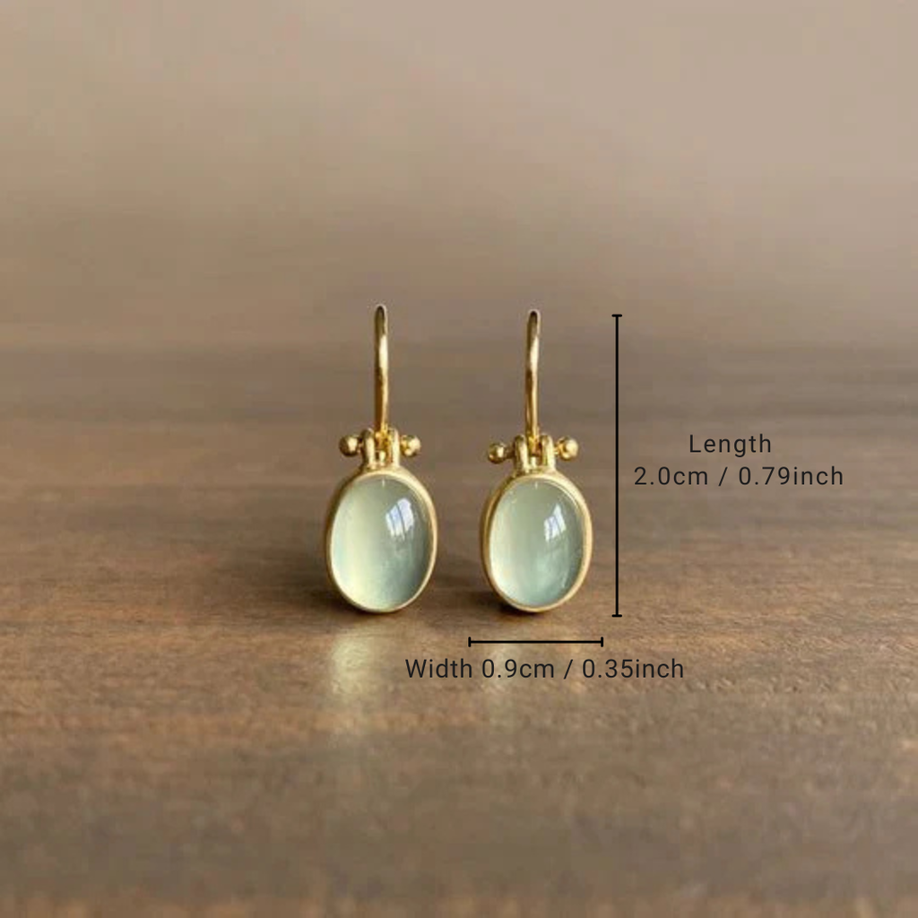 Pendientes Retro de Piedra Lunar Verde