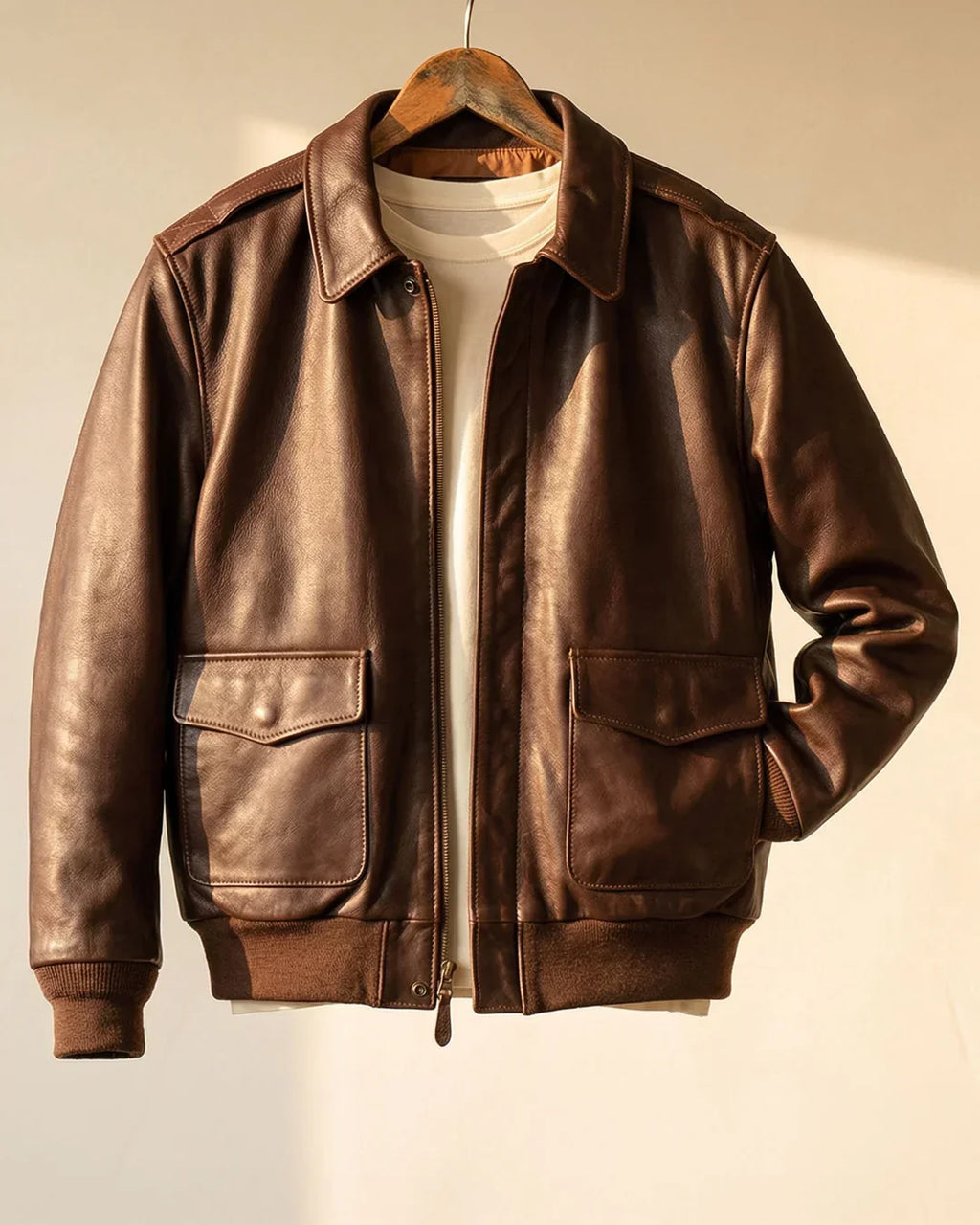 Leonardo — Chaqueta de Cuero Aviador