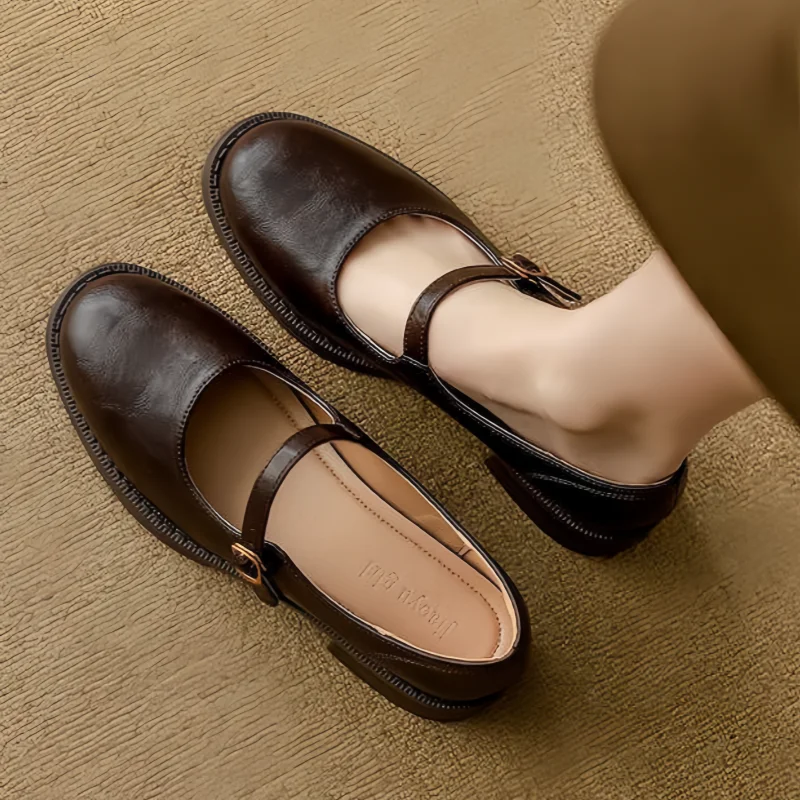 Anne | Clásicas y Cómodas Mary Janes de Cuero