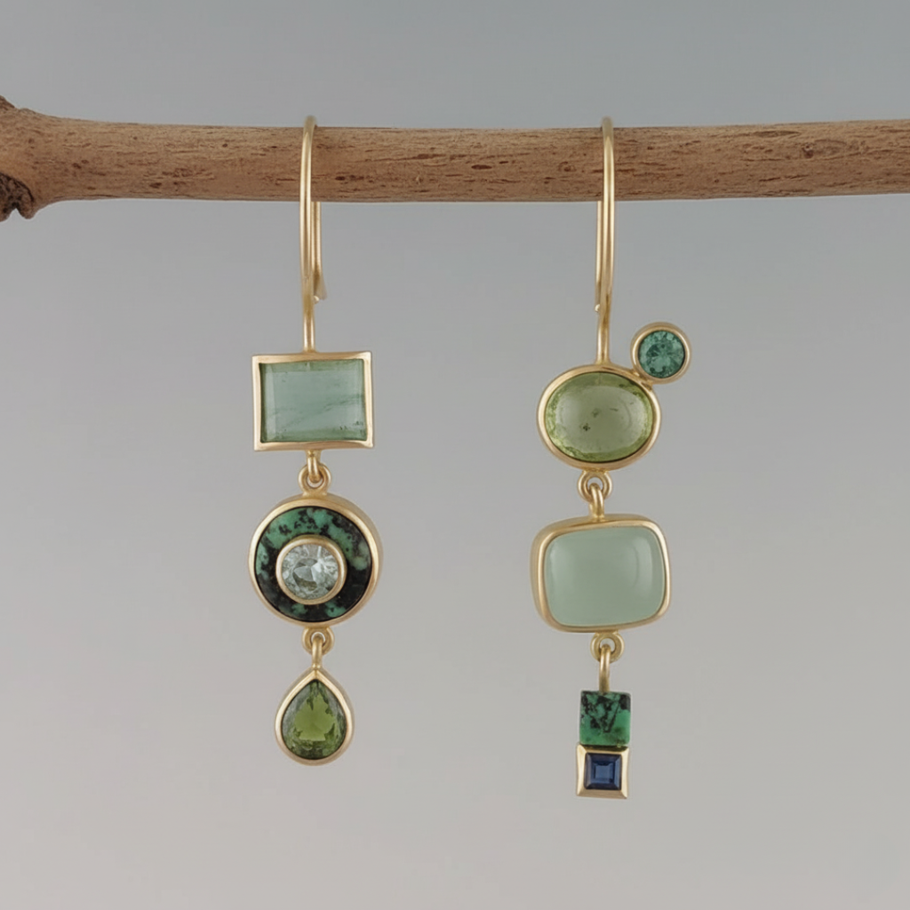 Pendientes Vintage en Verde