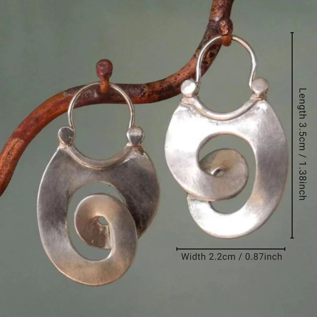 Pendientes vintage en espiral color plata