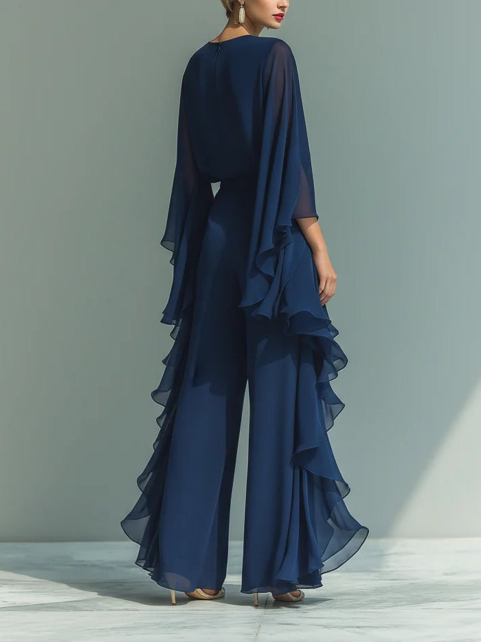 Lorena | Conjunto Elegante en Chiffon con Volantes
