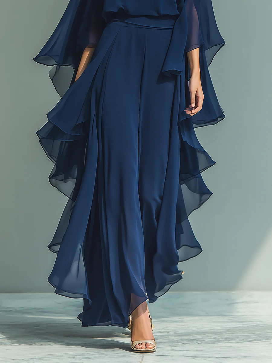 Lorena | Conjunto Elegante en Chiffon con Volantes