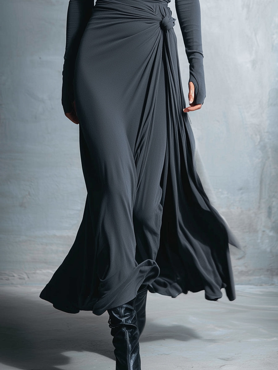 Alba - Vestido Maxi con Nudo Lateral