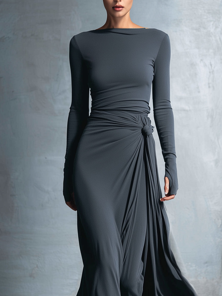 Alba - Vestido Maxi con Nudo Lateral