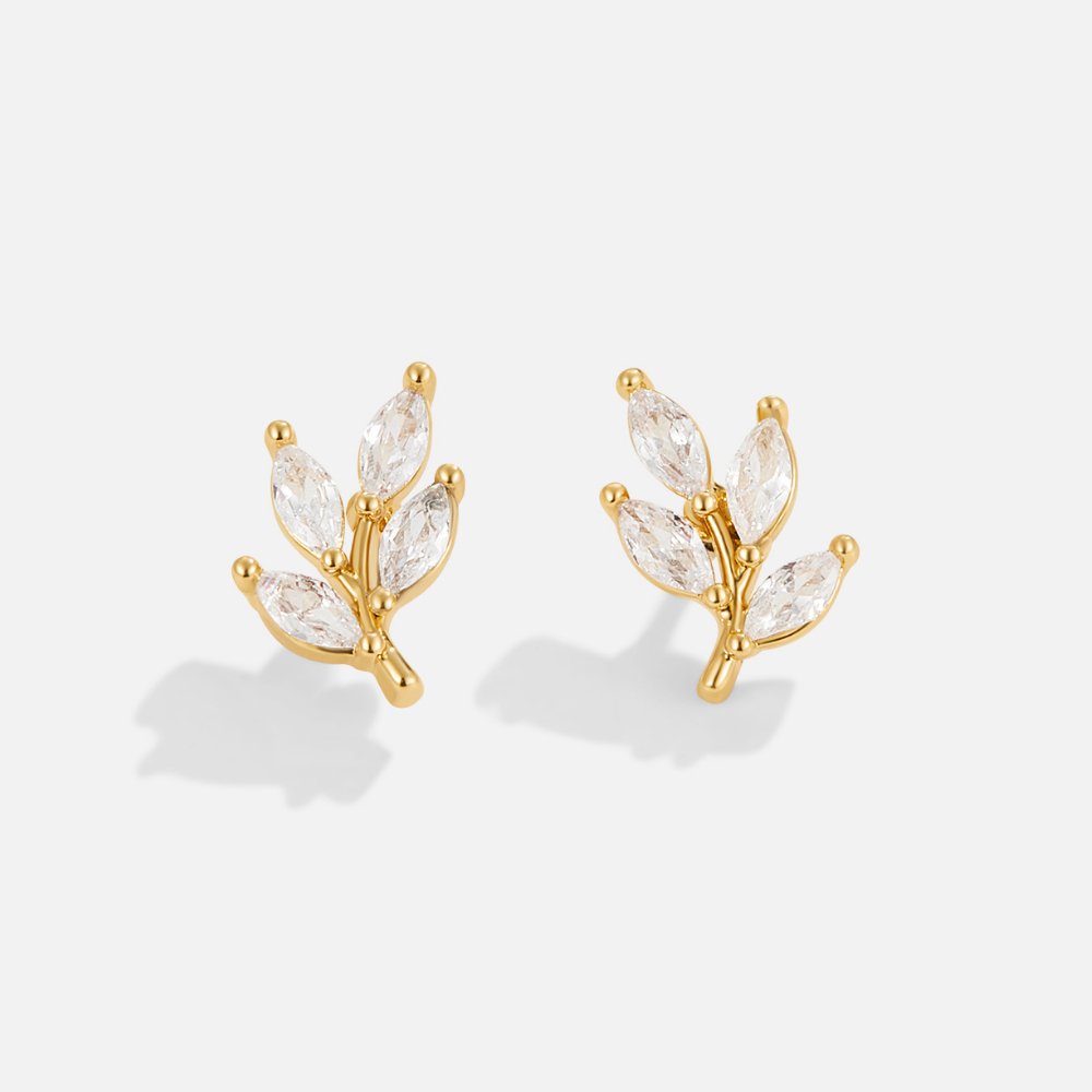 Chic Crystal Leaf Earrings
