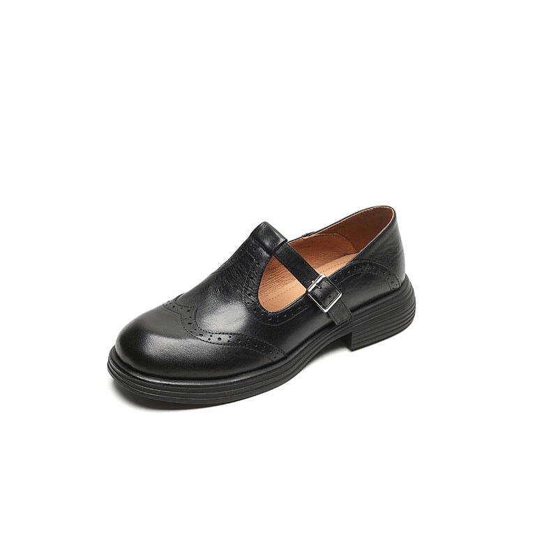 Mattea | Elegantes Zapatos Mary Jane de Cuero