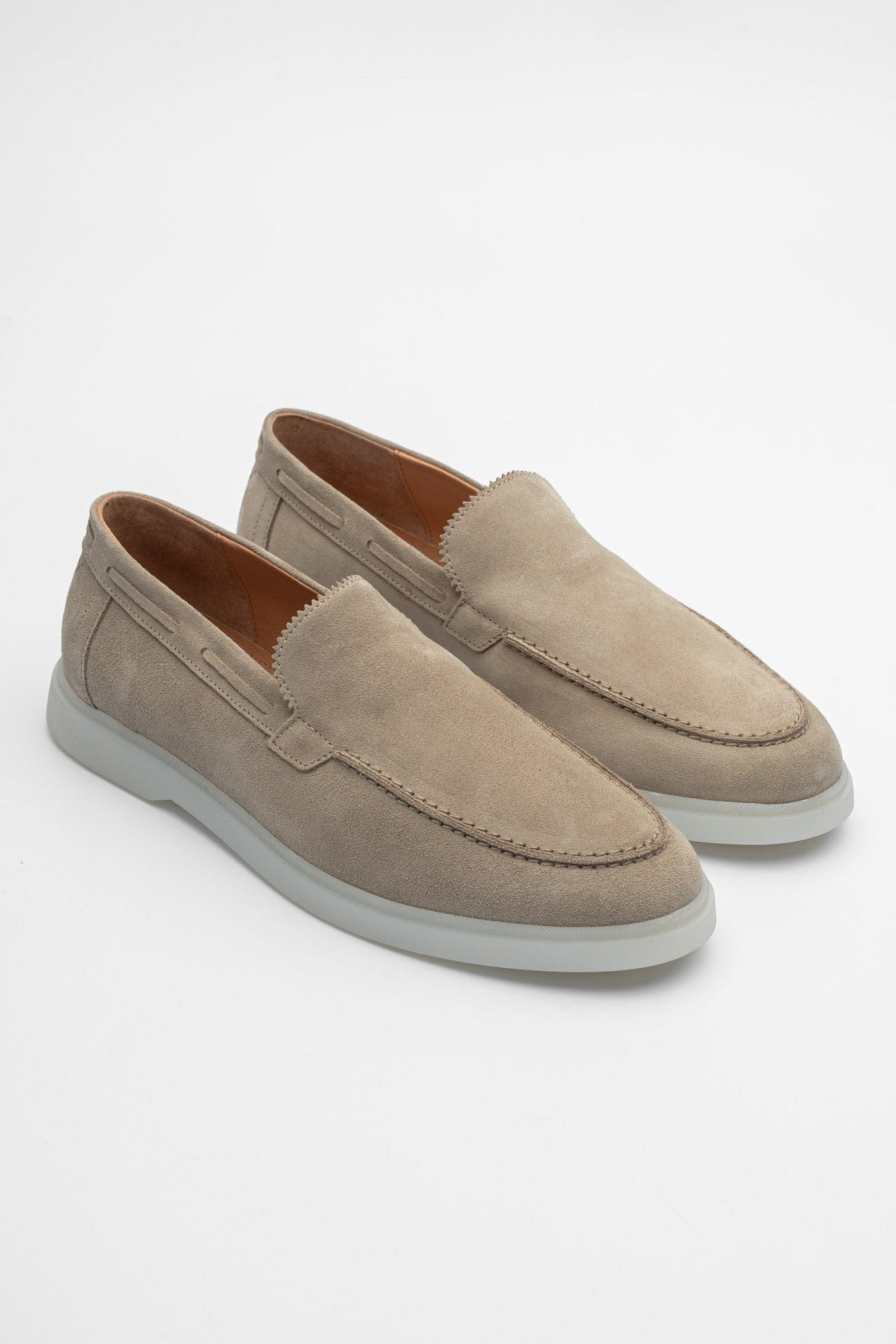Beige Suede Loafers
