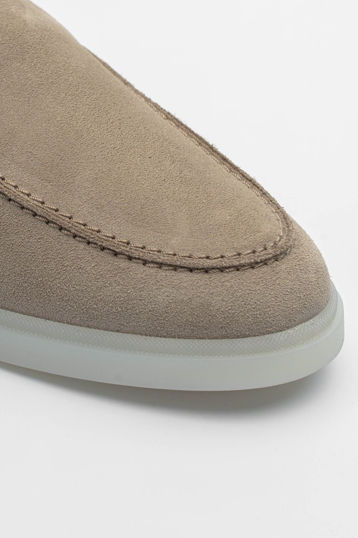 Beige Suede Loafers