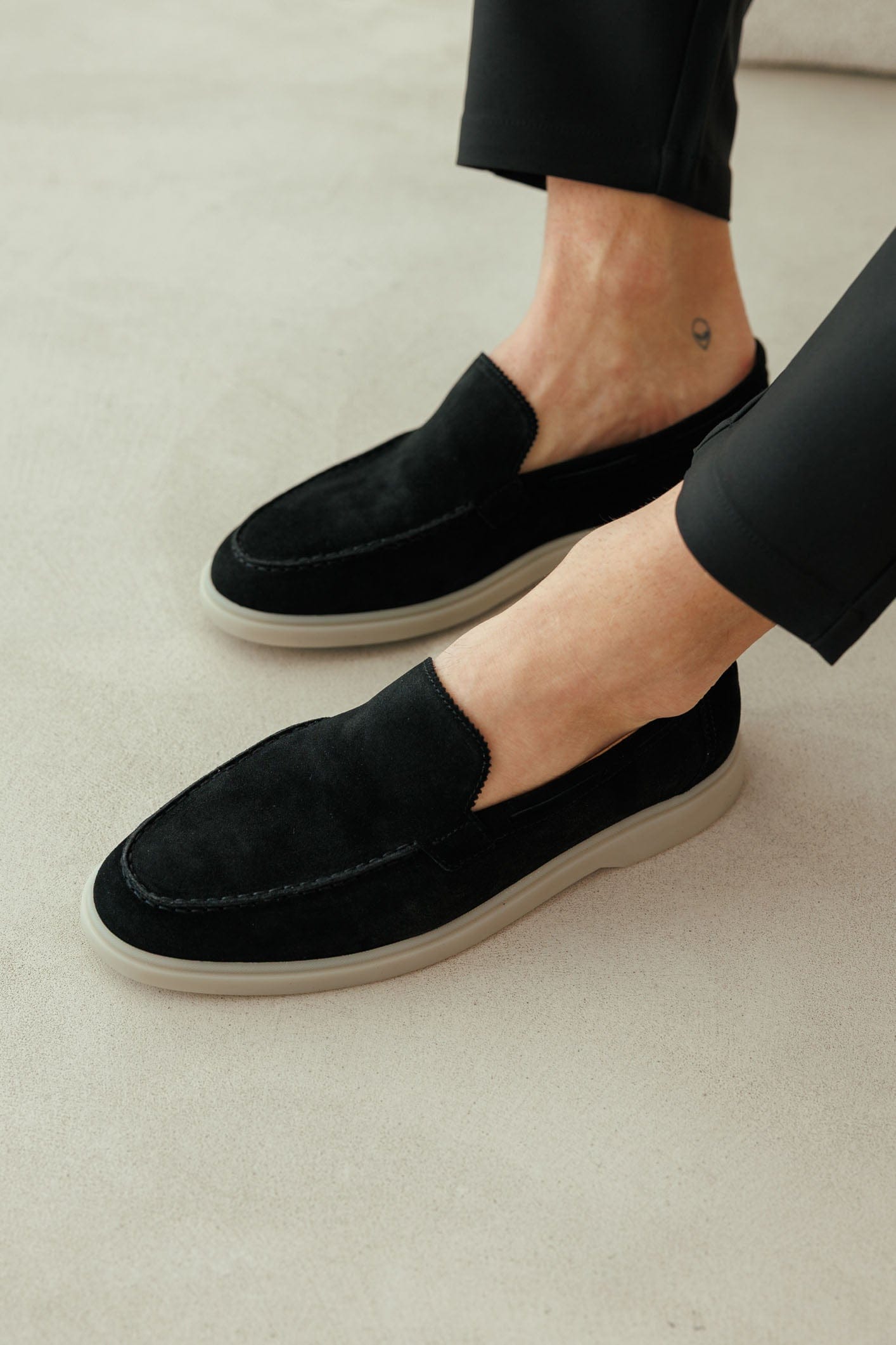 Zapato Mocasín de Ante - Color Negro