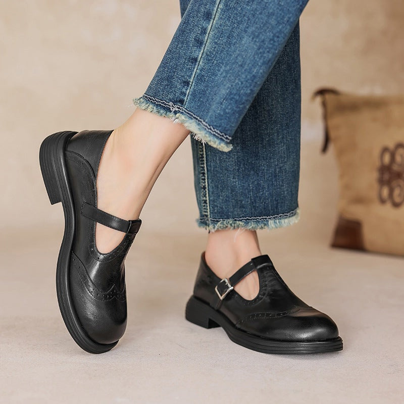 Mattea | Elegantes Zapatos Mary Jane de Cuero