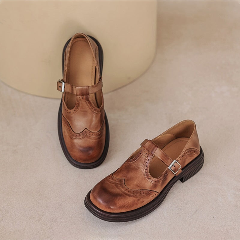 Mattea | Elegantes Zapatos Mary Jane de Cuero