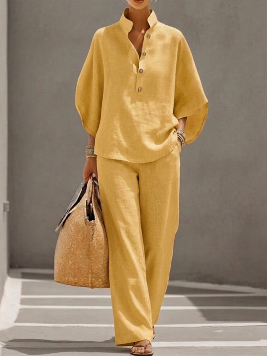 Mariel | Conjunto con mangas de murciélago y pantalones amplios