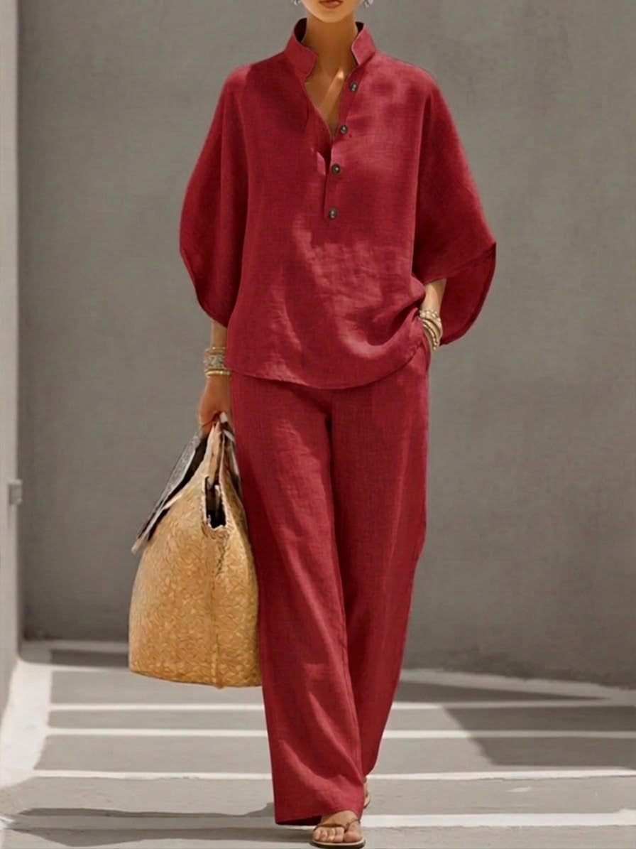 Mariel | Conjunto con mangas de murciélago y pantalones amplios