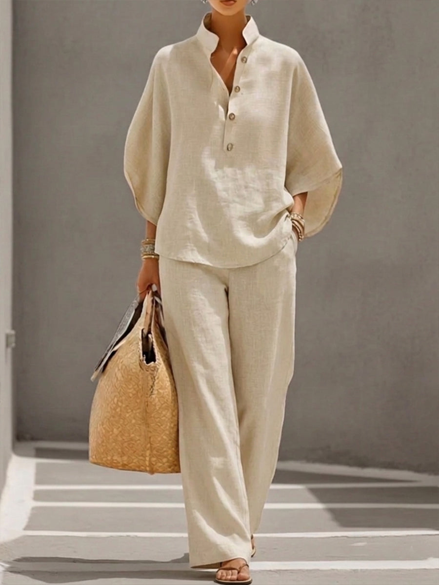 Mariel | Conjunto con mangas de murciélago y pantalones amplios