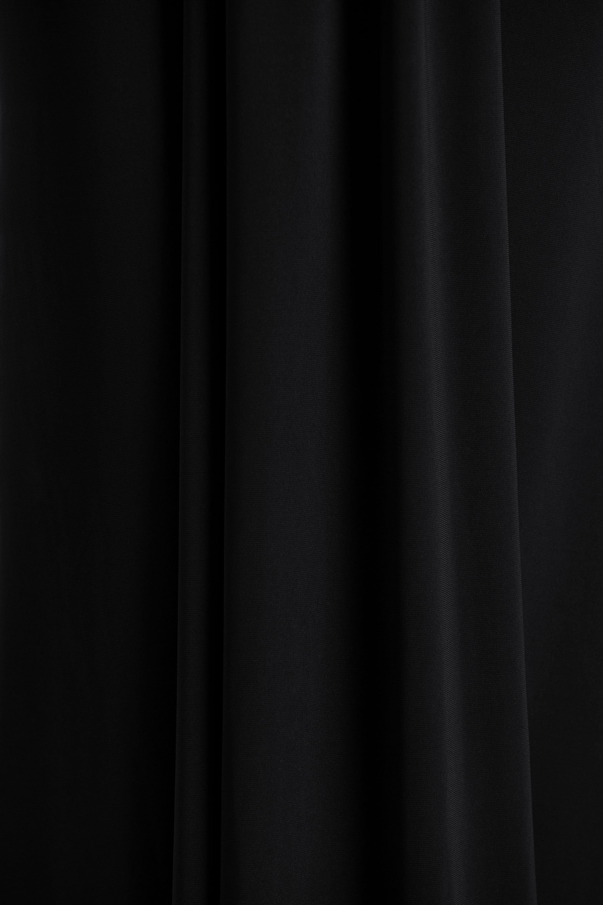 Flashy | Vestido Largo burdeos con escote pronunciado y detalles fruncidos