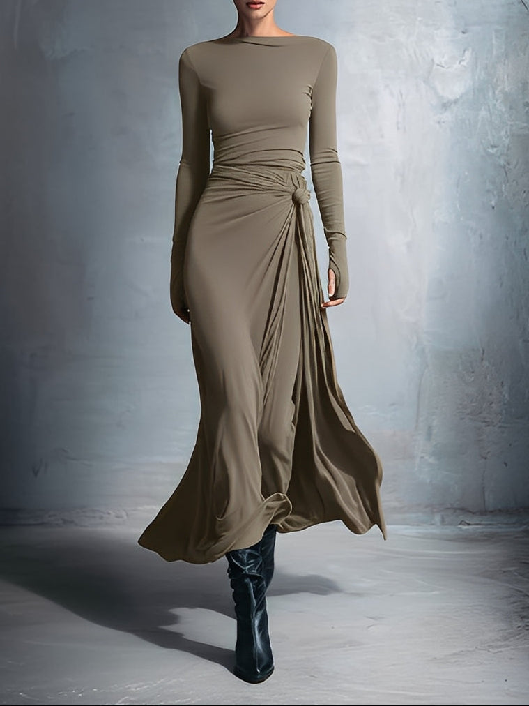 Alba - Vestido Maxi con Nudo Lateral